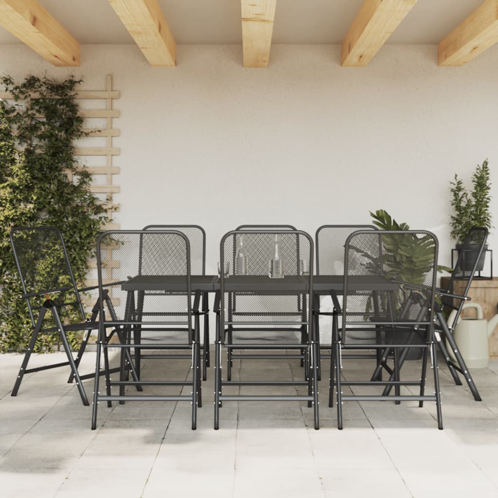 Set De Masă Pentru Grădină, 5 Piese, Plasă Metalică Antracit