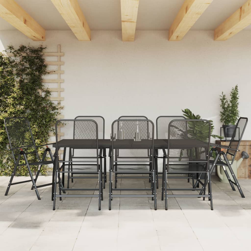Set De Masă Pentru Grădină, 5 Piese, Plasă Metalică Antracit