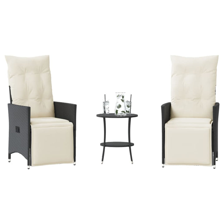 Set Bistro De Grădină Cu Perne, 3 Piese, , Poliratan