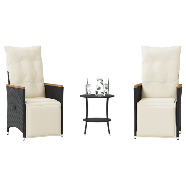 Set Bistro De Grădină Cu Perne, 3 Piese, , Poliratan