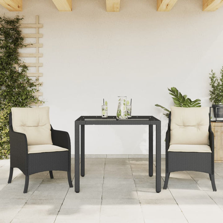 Set Mobilier De Grădină Cu Perne, 5 Piese, Negru, Poliratan