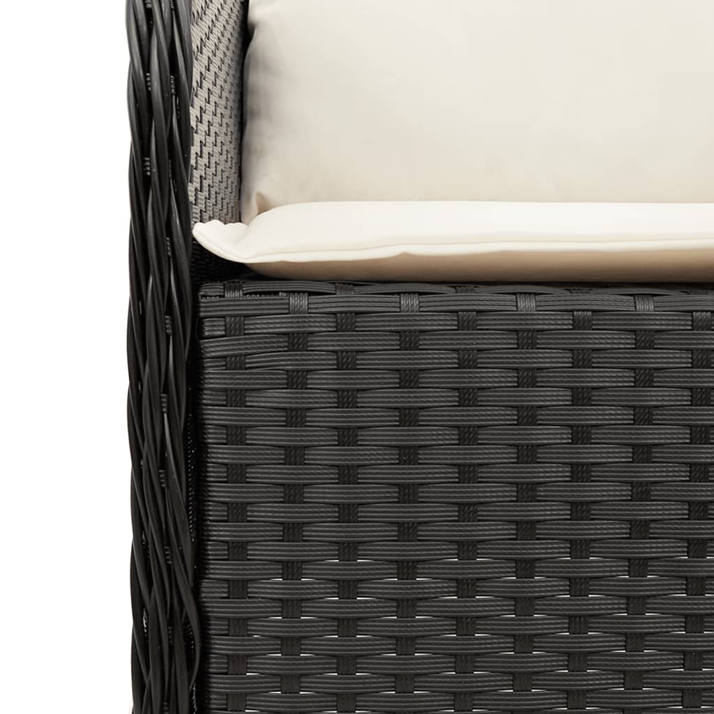 Set Mobilier De Grădină Cu Perne, 5 Piese, Negru, Poliratan