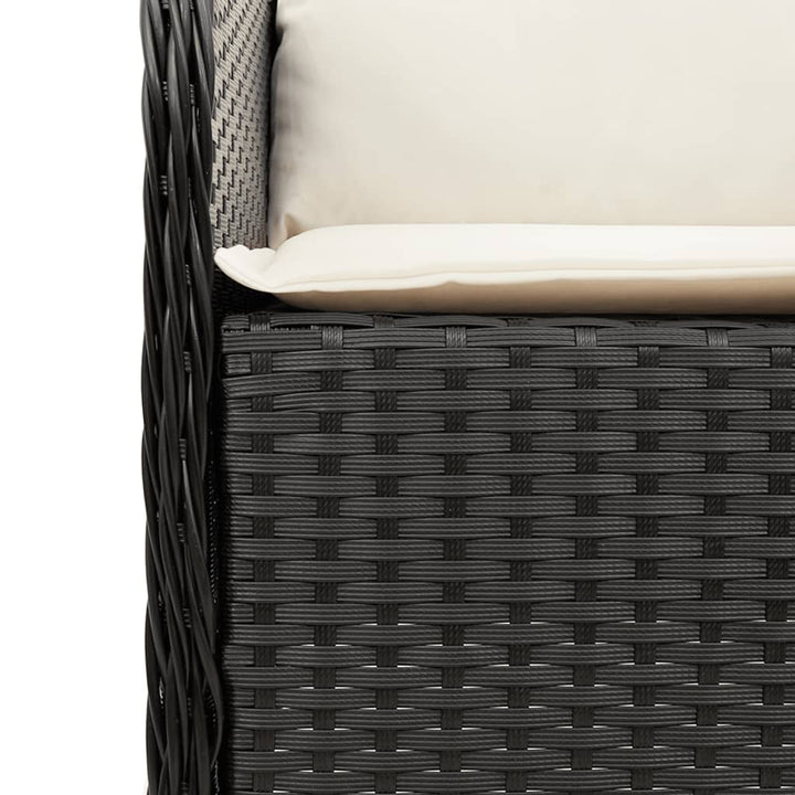 Set Mobilier De Grădină Cu Perne, 5 Piese, Negru, Poliratan