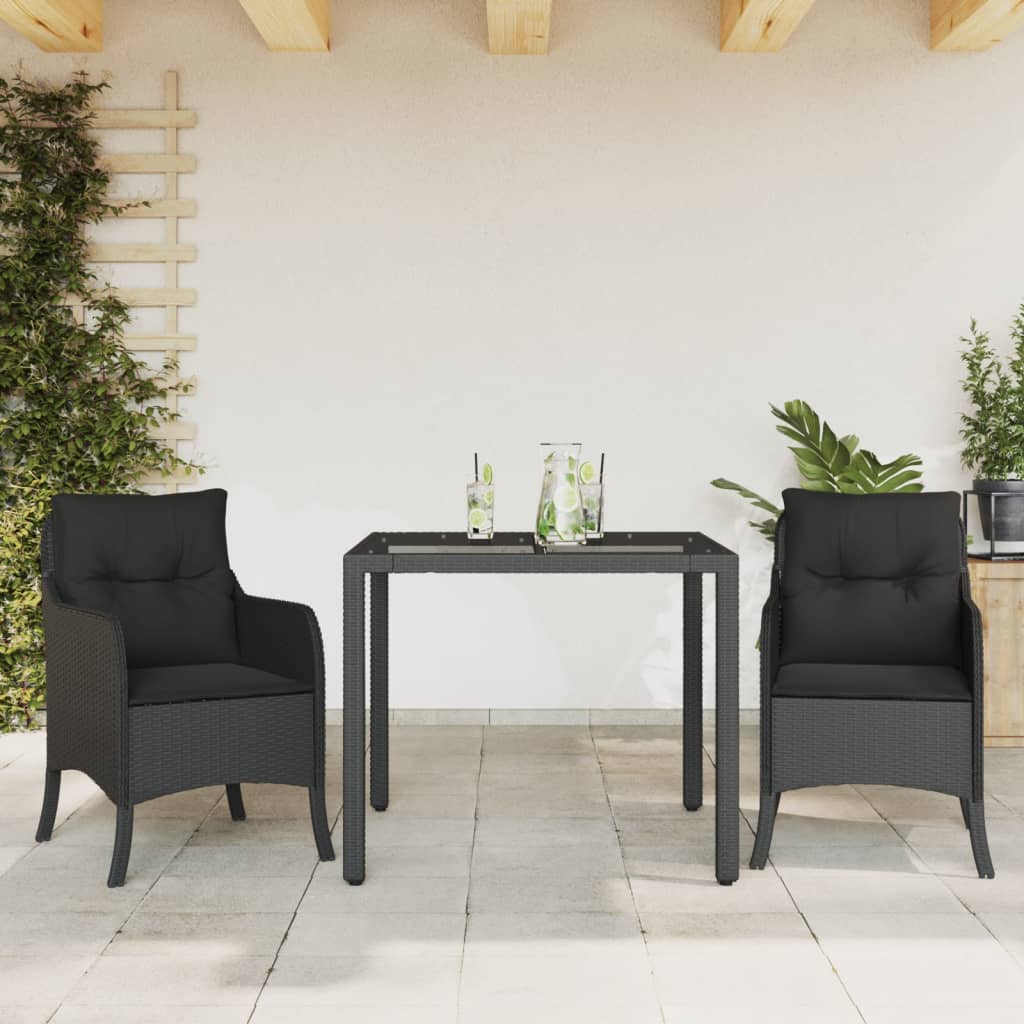 Set Mobilier De Grădină Cu Perne, 5 Piese, Negru, Poliratan