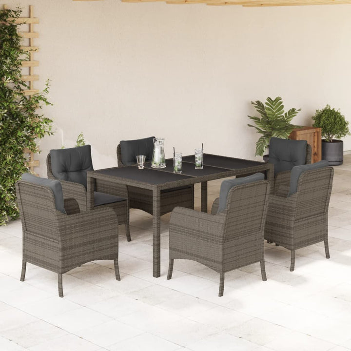Set Mobilier De Grădină Cu Perne, 5 Piese, Negru, Poliratan