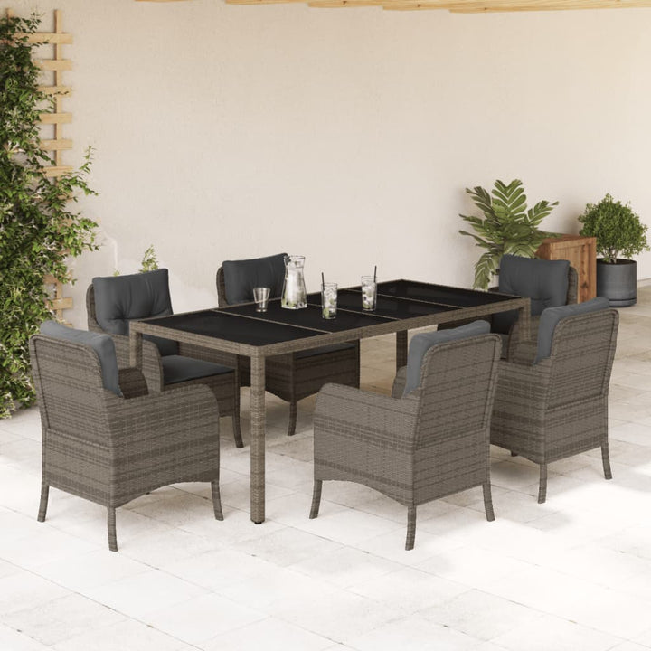 Set Mobilier De Grădină Cu Perne, 5 Piese, Negru, Poliratan