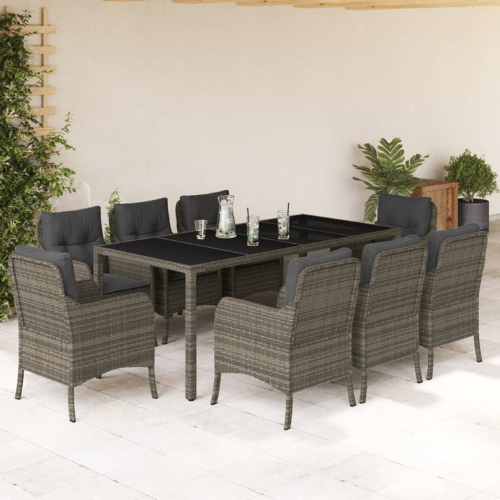 Set Mobilier De Grădină Cu Perne, 5 Piese, Negru, Poliratan