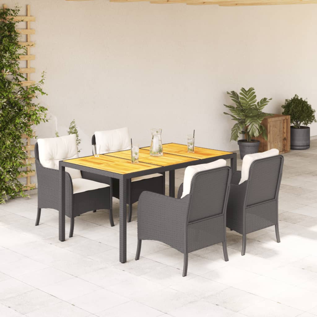 Set Mobilier De Grădină Cu Perne, 5 Piese, , Poliratan
