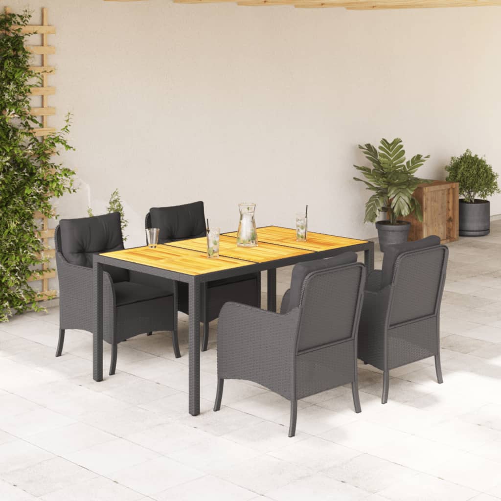 Set Mobilier De Grădină Cu Perne, 5 Piese, , Poliratan