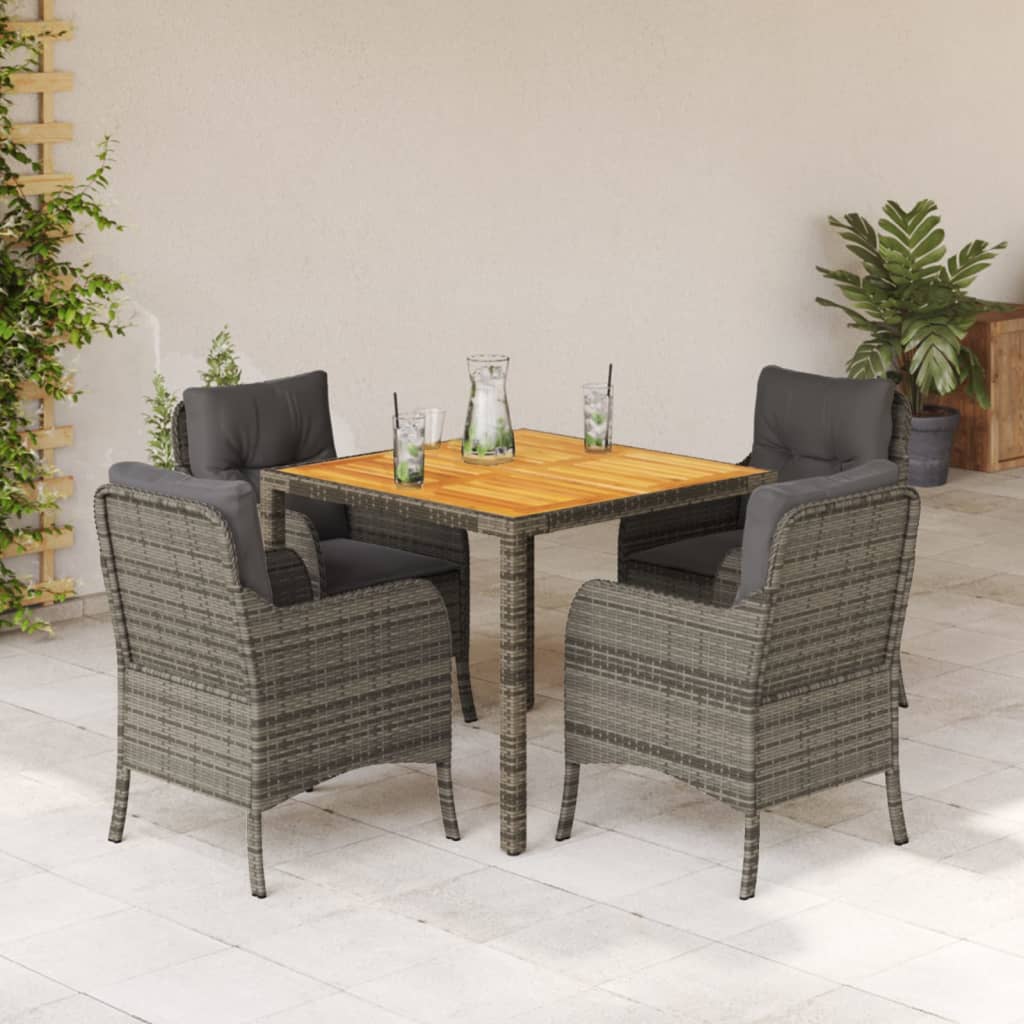 Set Mobilier De Grădină Cu Perne, 5 Piese, , Poliratan