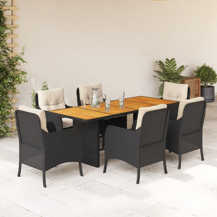 Set Mobilier Grădină Cu Perne, 9 Piese, , Poliratan