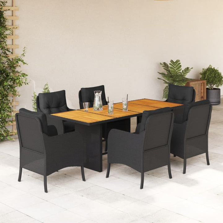 Set Mobilier Grădină Cu Perne, 9 Piese, , Poliratan