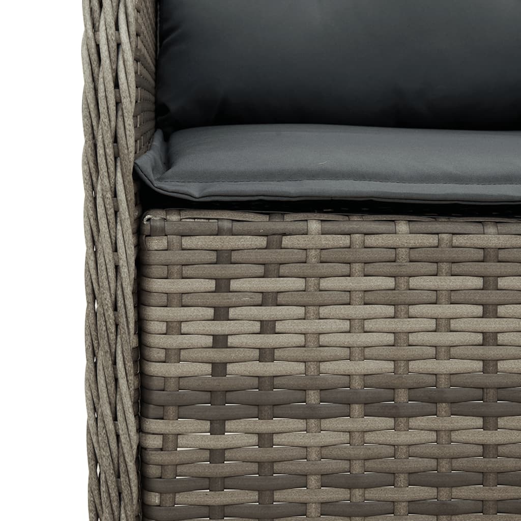 Set Mobilier Grădină Cu Perne, 9 Piese, , Poliratan