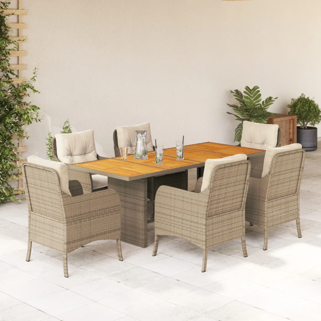 Set Mobilier Grădină Cu Perne, 9 Piese, , Poliratan