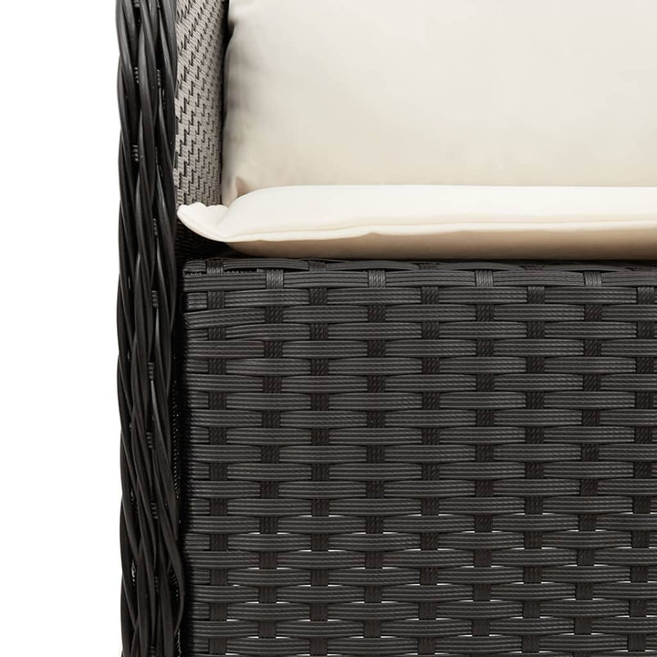 Set Mobilier De Grădină Cu Perne, 7 Piese, Negru, Poliratan