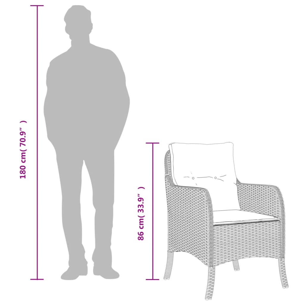 Set Mobilier De Grădină Cu Perne, 7 Piese, Negru, Poliratan