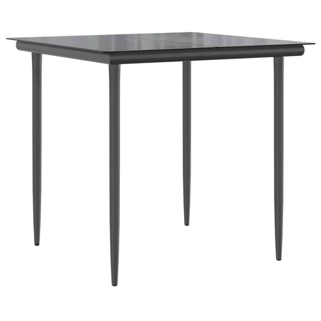 Set Mobilier De Grădină Cu Perne, 3 Piese, Negru, Poliratan