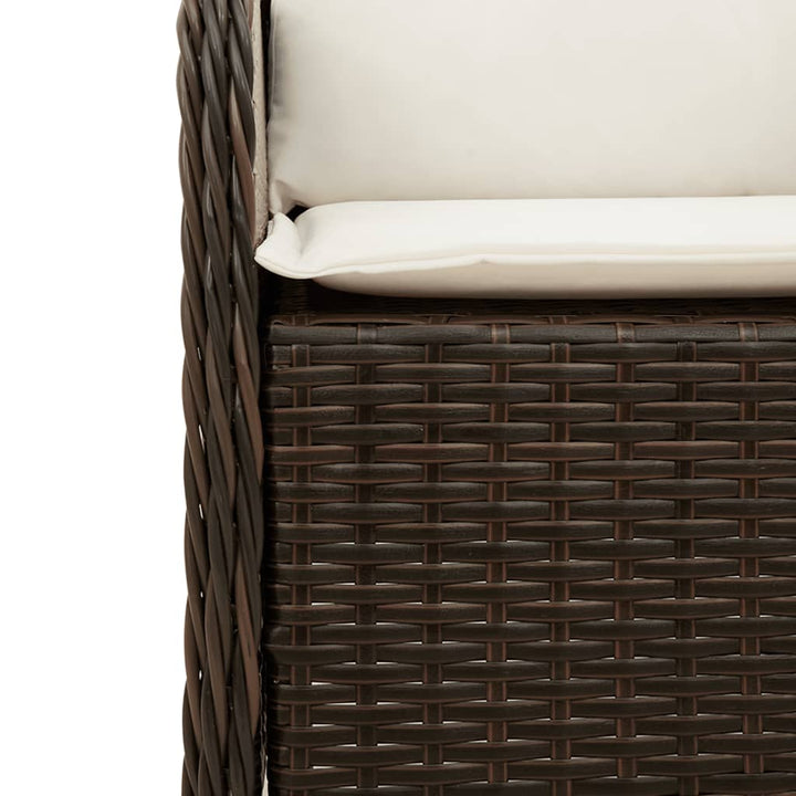 Set Mobilier De Grădină Cu Perne, 3 Piese, Maro, Poliratan