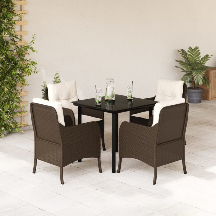 Set Mobilier De Grădină Cu Perne, 3 Piese, Maro, Poliratan