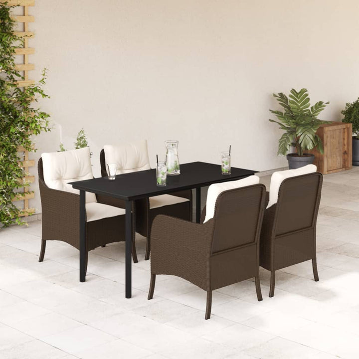Set Mobilier De Grădină Cu Perne, 3 Piese, Maro, Poliratan