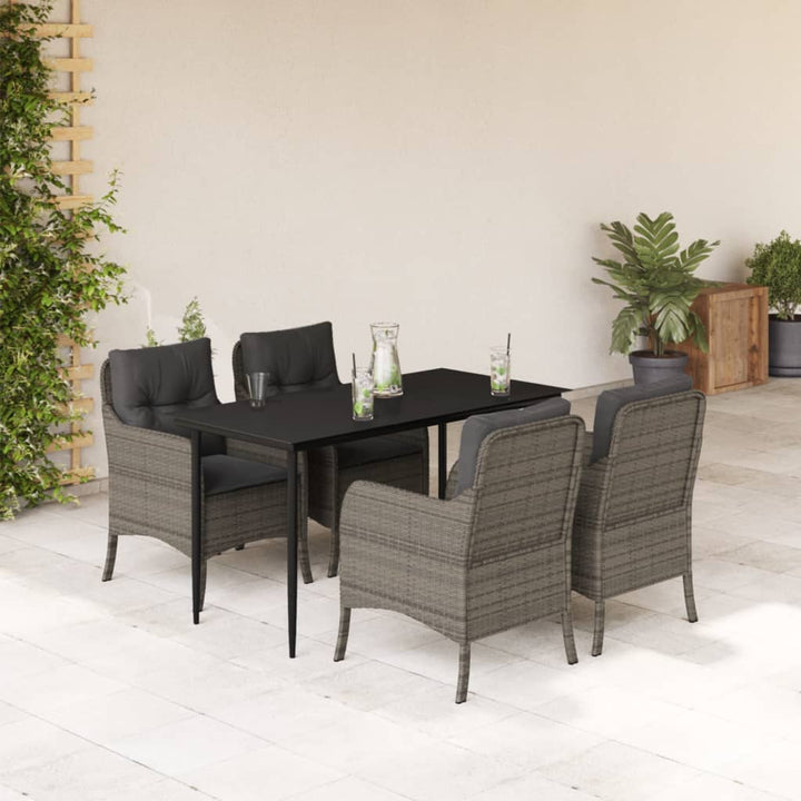 Set Mobilier De Grădină Cu Perne, 3 Piese, Gri, Poliratan