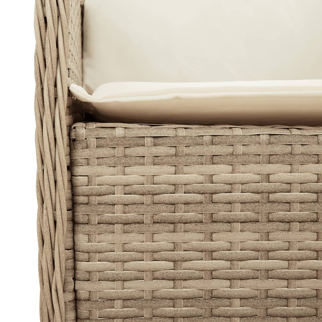 Set Mobilier De Grădină Cu Perne, 3 Piese, Bej, Poliratan
