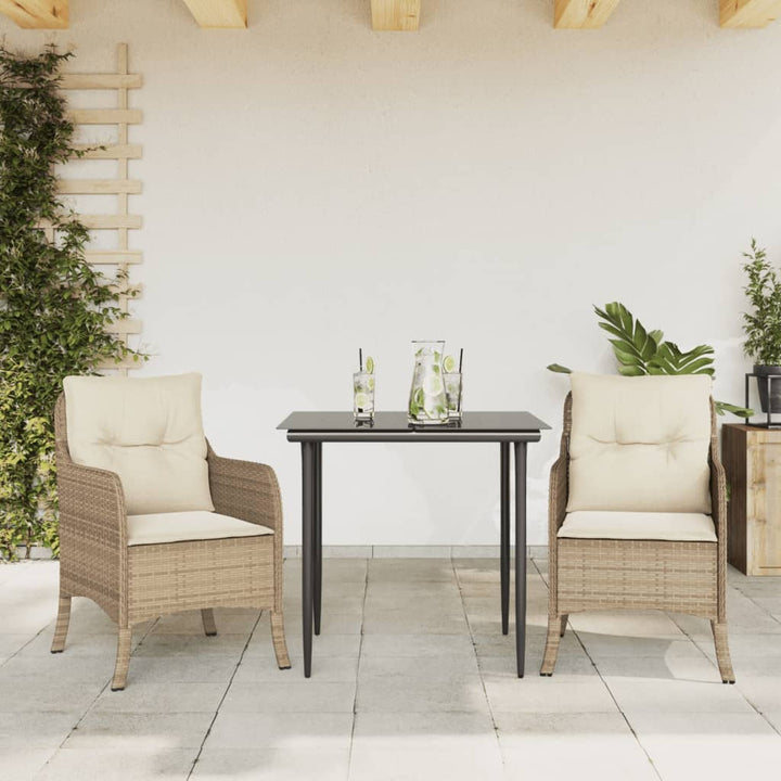 Set Mobilier De Grădină Cu Perne, 3 Piese, Bej, Poliratan
