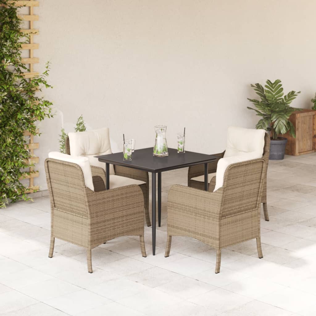 Set Mobilier De Grădină Cu Perne, 3 Piese, Bej, Poliratan