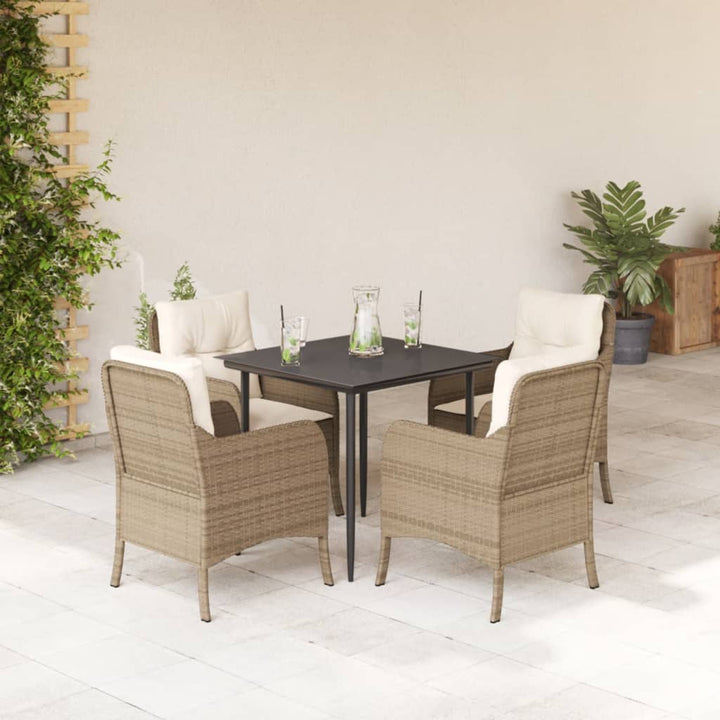 Set Mobilier De Grădină Cu Perne, 3 Piese, Bej, Poliratan