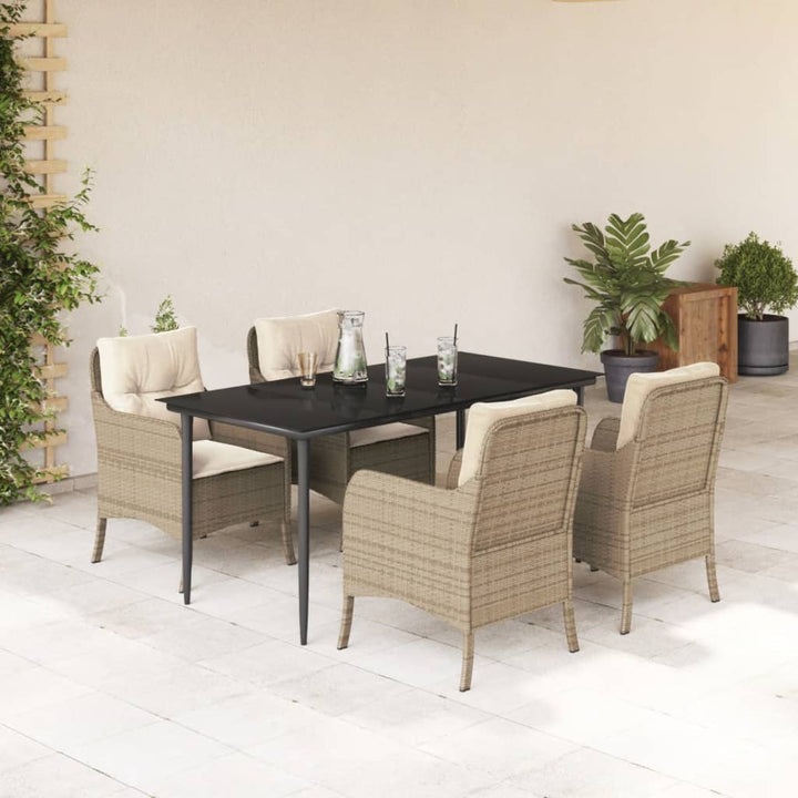 Set Mobilier De Grădină Cu Perne, 3 Piese, Bej, Poliratan