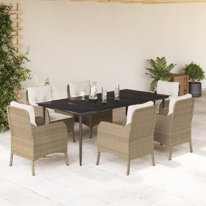 Set Mobilier De Grădină Cu Perne, 3 Piese, Bej, Poliratan