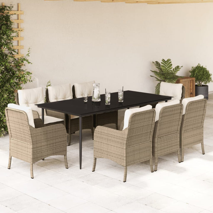 Set Mobilier De Grădină Cu Perne, 3 Piese, Bej, Poliratan