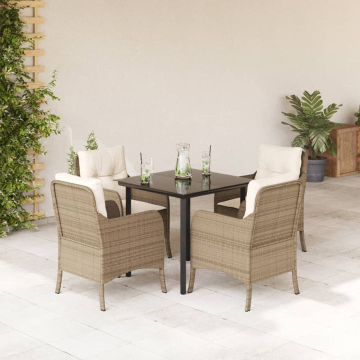 Set Mobilier De Grădină Cu Perne, 3 Piese, Bej, Poliratan