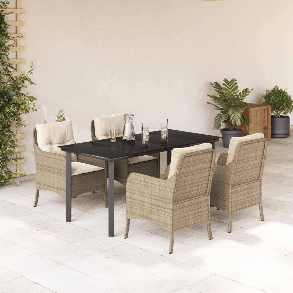 Set Mobilier De Grădină Cu Perne, 3 Piese, Bej, Poliratan