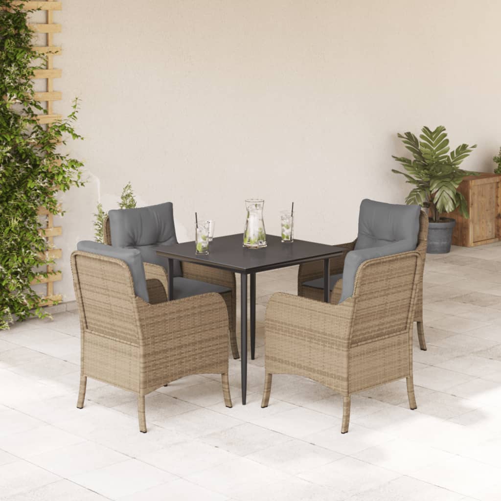 Set Mobilier De Grădină Cu Perne, 3 Piese, Bej, Poliratan