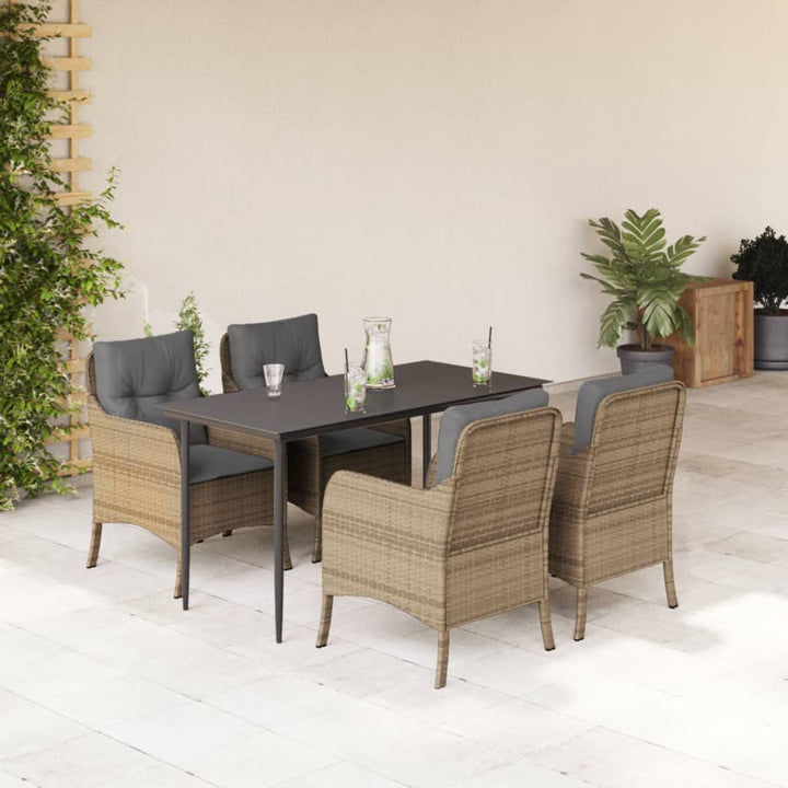Set Mobilier De Grădină Cu Perne, 3 Piese, Bej, Poliratan
