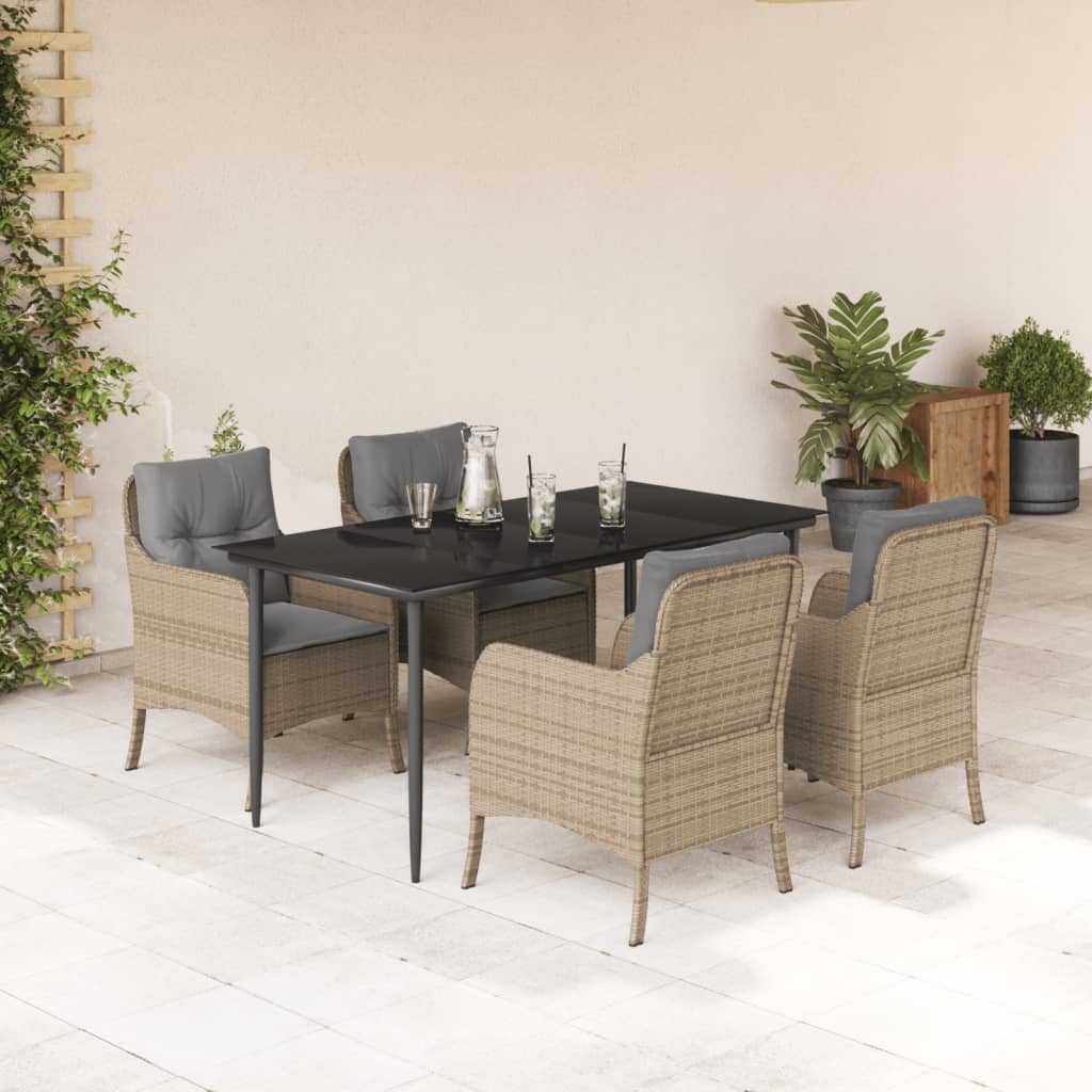 Set Mobilier De Grădină Cu Perne, 3 Piese, Bej, Poliratan