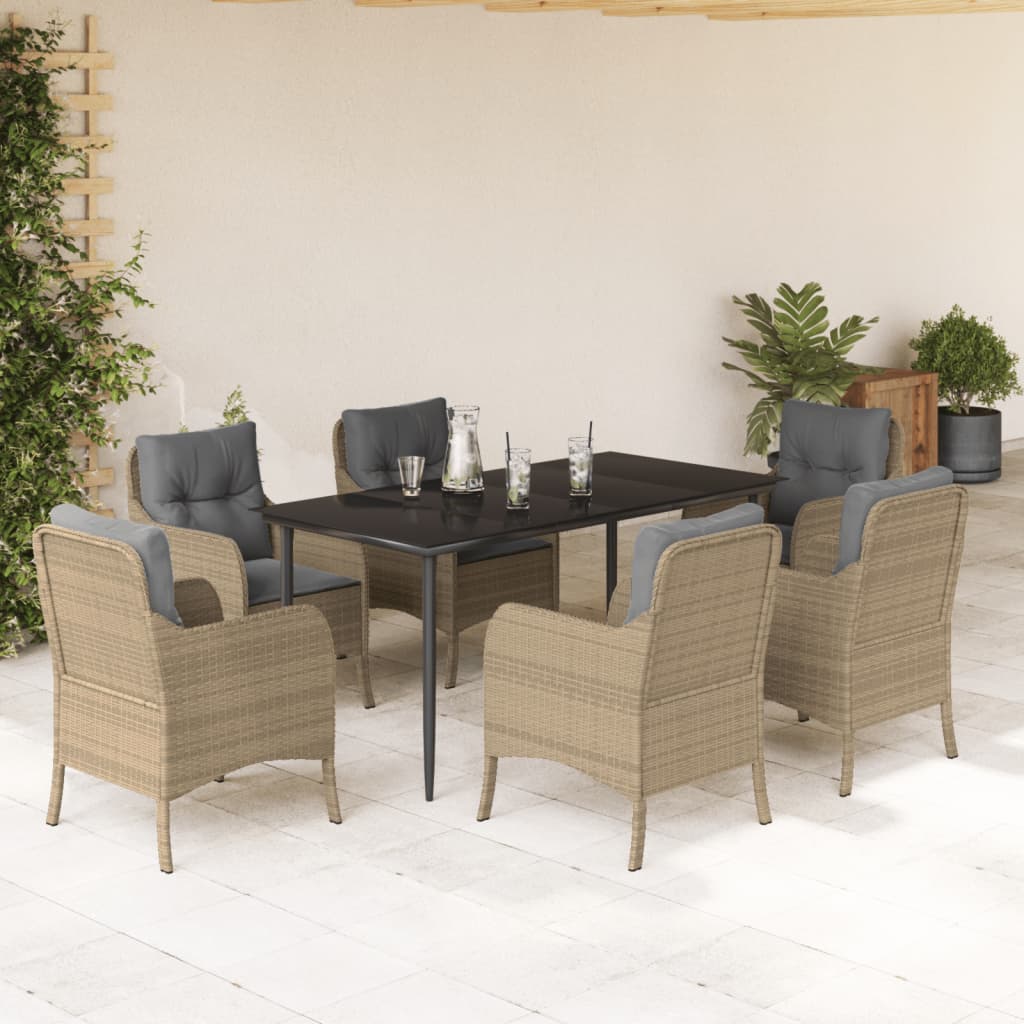 Set Mobilier De Grădină Cu Perne, 3 Piese, Bej, Poliratan