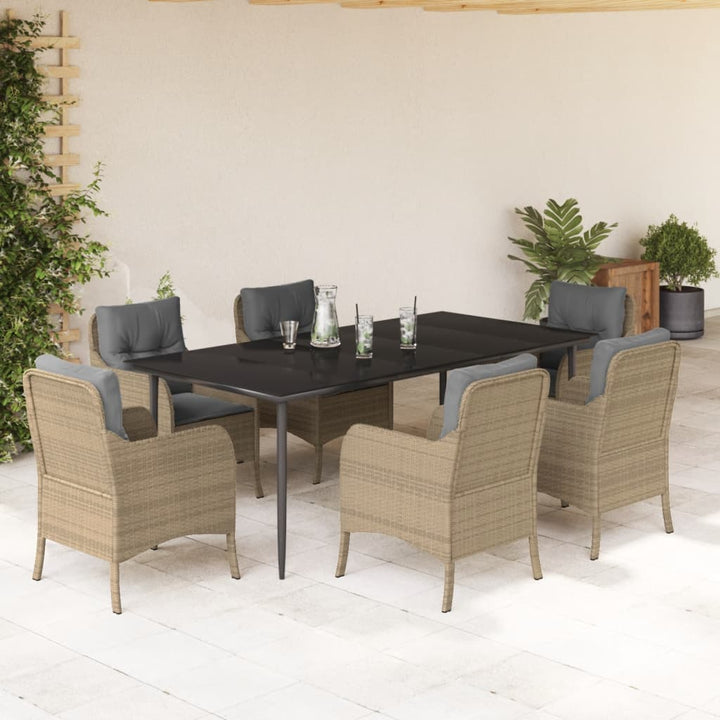 Set Mobilier De Grădină Cu Perne, 3 Piese, Bej, Poliratan