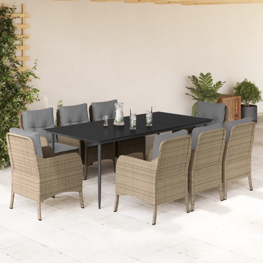 Set Mobilier De Grădină Cu Perne, 3 Piese, Bej, Poliratan
