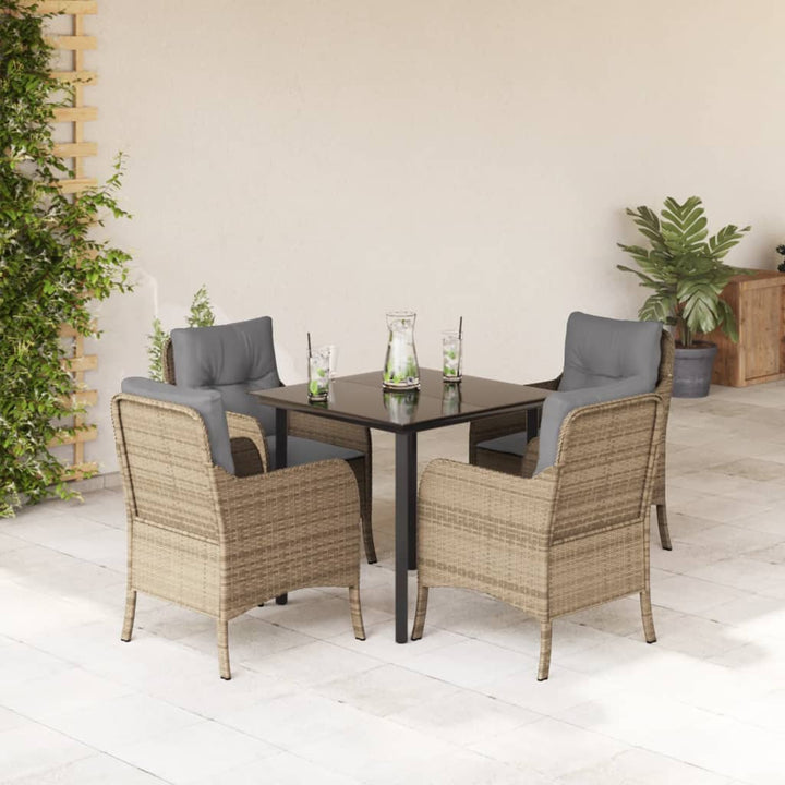 Set Mobilier De Grădină Cu Perne, 3 Piese, Bej, Poliratan