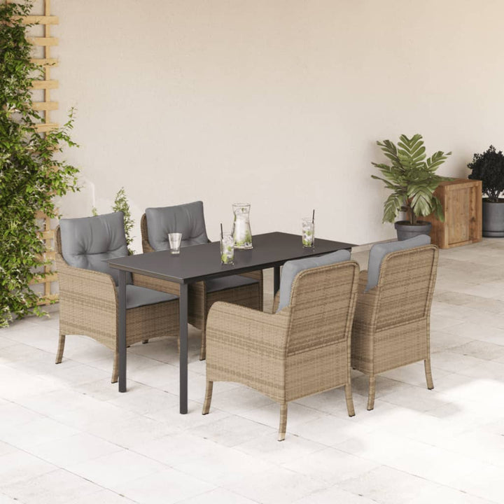 Set Mobilier De Grădină Cu Perne, 3 Piese, Bej, Poliratan
