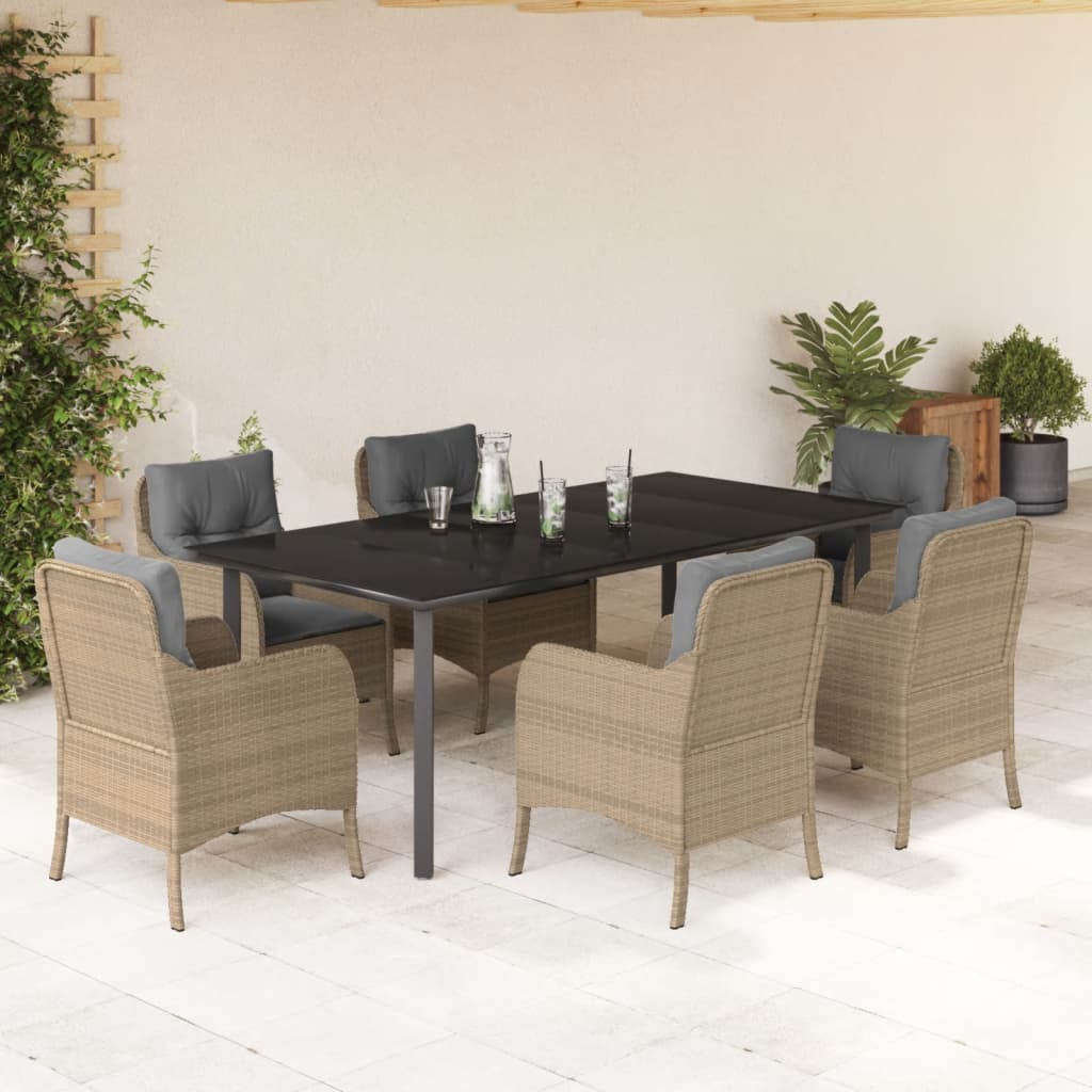 Set Mobilier De Grădină Cu Perne, 3 Piese, Bej, Poliratan
