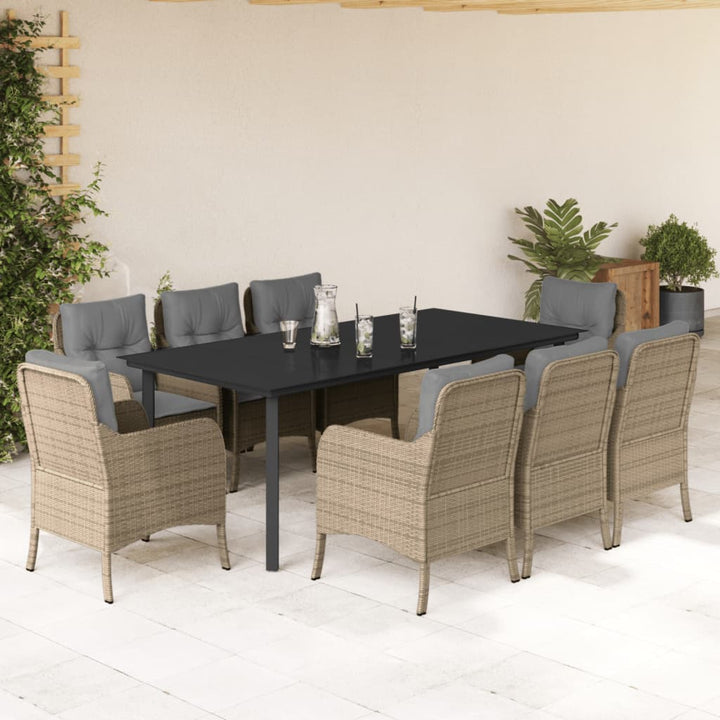 Set Mobilier De Grădină Cu Perne, 3 Piese, Bej, Poliratan
