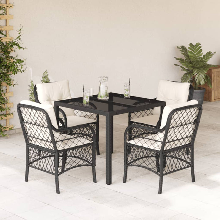 Set Mobilier De Grădină Cu Perne, 5 Piese, , Poliratan