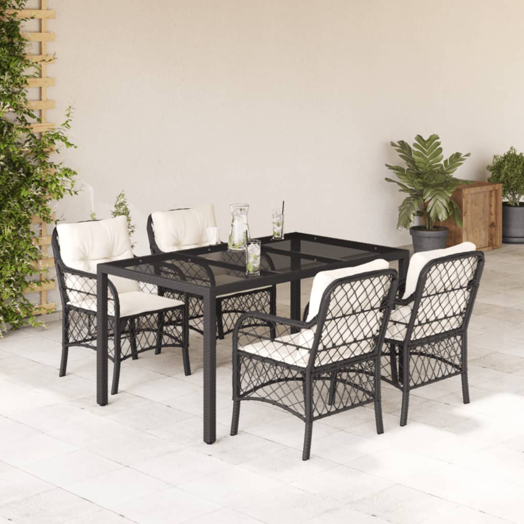 Set Mobilier De Grădină Cu Perne, 5 Piese, , Poliratan