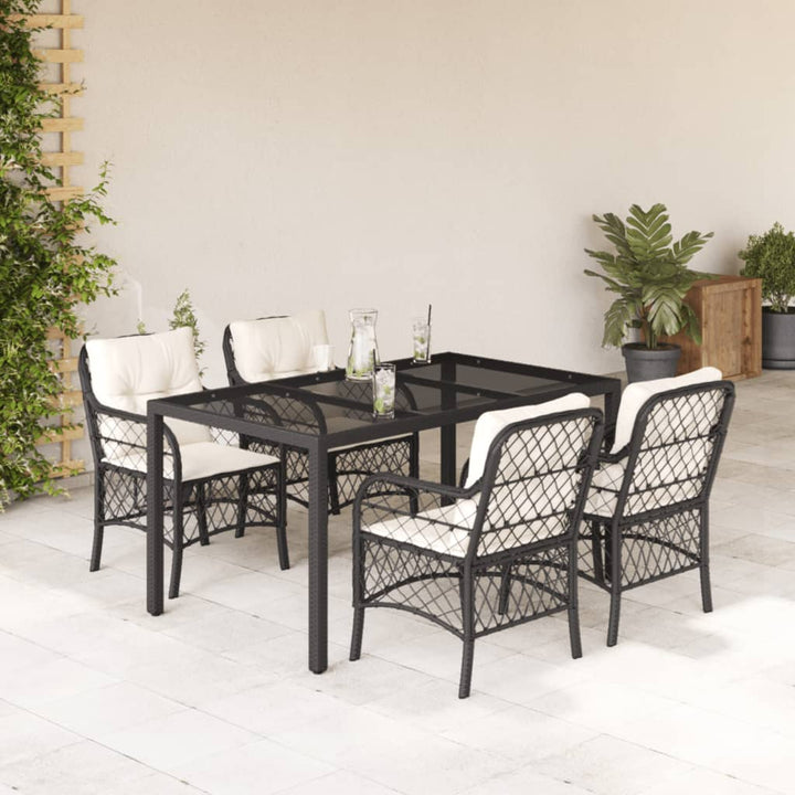 Set Mobilier De Grădină Cu Perne, 5 Piese, , Poliratan