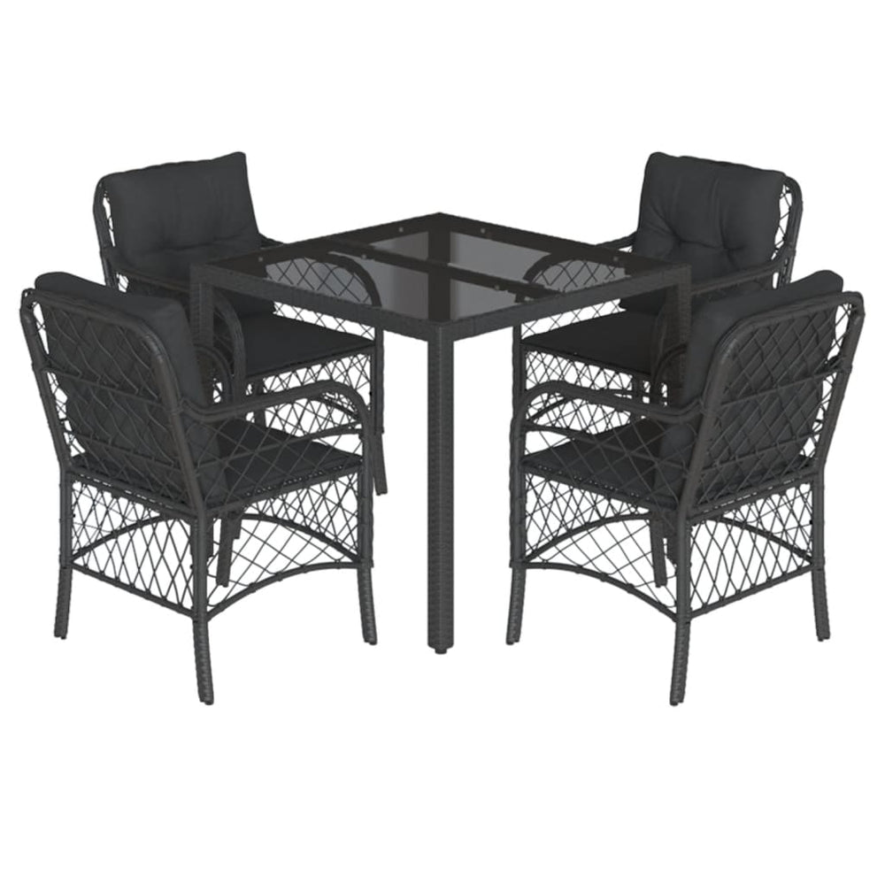 Set Mobilier De Grădină Cu Perne, 5 Piese, , Poliratan