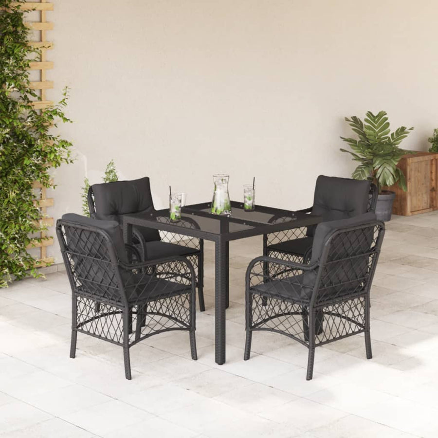 Set Mobilier De Grădină Cu Perne, 5 Piese, , Poliratan