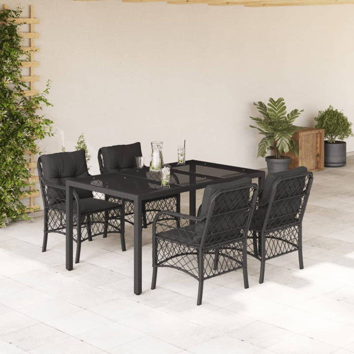 Set Mobilier De Grădină Cu Perne, 5 Piese, , Poliratan